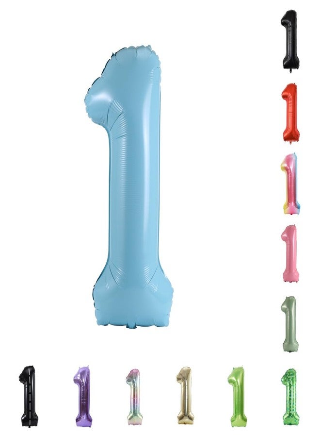 YPSelected 40 Inch Large Foil Helium Number Balloon Birthday Wedding Party 0-9 (Baby Blue, 1) - Image 1
